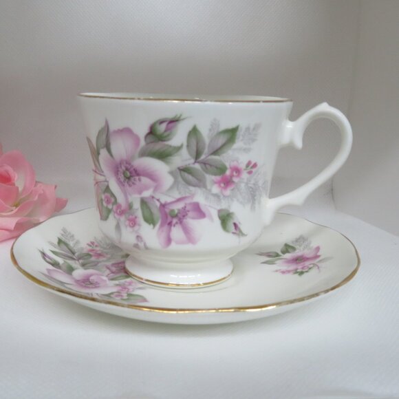 Duchess TEACUP & Saucer Pink Floral Vintage (K638) - Picture 2 of 8
